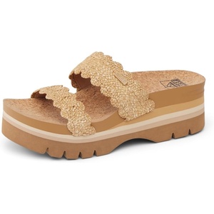 image:imageREEF Cushion Vista Higher Womens Platform Fashion Sandal Arch Support Ultra Soft Cushion FootbedScalloped Tan