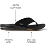image:imageREEF Mens Fanning Bottle Opener Flip FlopsBlackSilver