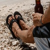 image:imageREEF Mens Fanning Bottle Opener Flip FlopsBlackSilver