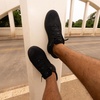 image:imageREEF Mens Shoreline Del Mar Shoe Breathable Knit Upper Lightweight amp Flexible Cushion Footbed Elastic LacesBlackBlackGum