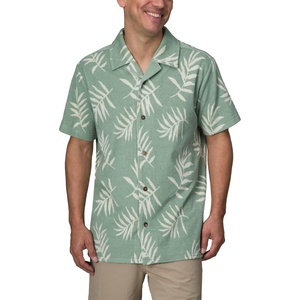 image:imageReef Mens Barrel Short Sleeve Button Up Woven ShirtAlmond Milk Kenji Terry