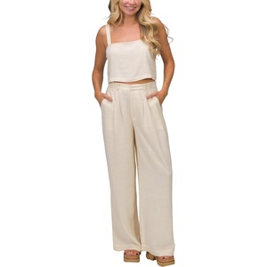 image:imageReef Womens Tori Linen Blend PantAlmond Milk