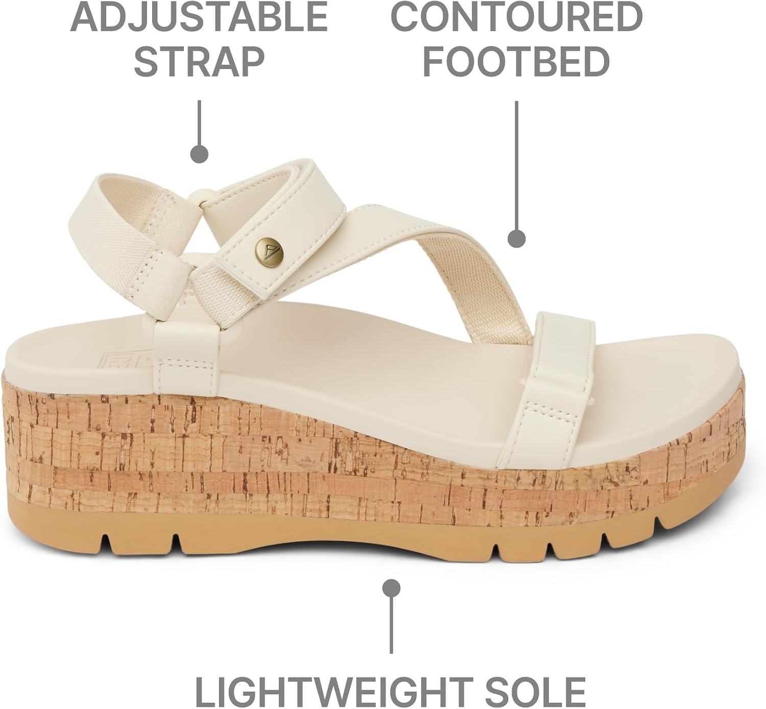 image:imageREEF Womens Vista Higher Luna Platform Sandal Adjustable StrapVintage Cork