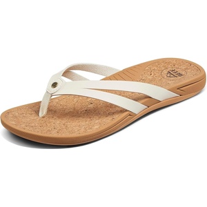 image:imageREEF Pacific Joy Womens Flip Flop Vegan Leather Strap and Soft Cushion FootbedWhisper White