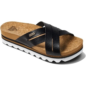 image:imageREEF Womens Cushion Bloom Hi Platform SandalsBlackTan