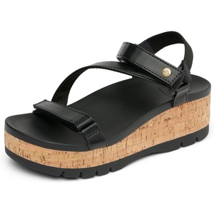 image:imageREEF Womens Vista Higher Luna Platform Sandal Adjustable StrapBlack Cork
